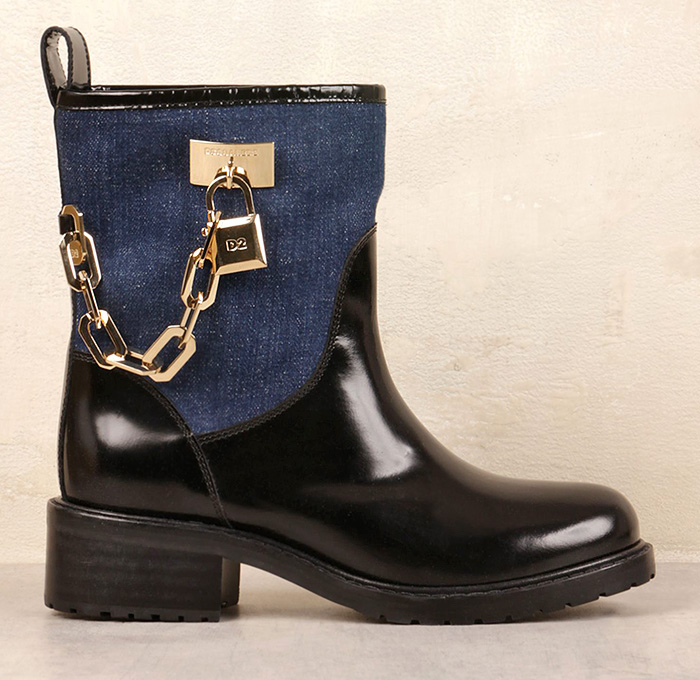 Dsquared2 Womens Denim Ballerinas, Boots and Pumps - 2014-2015 Fall Autumn Winter Fashion Season Collection Milan Italy Footwear Shoes Flats Rain Boots Heels - Made in Denim Jeans Style Finds