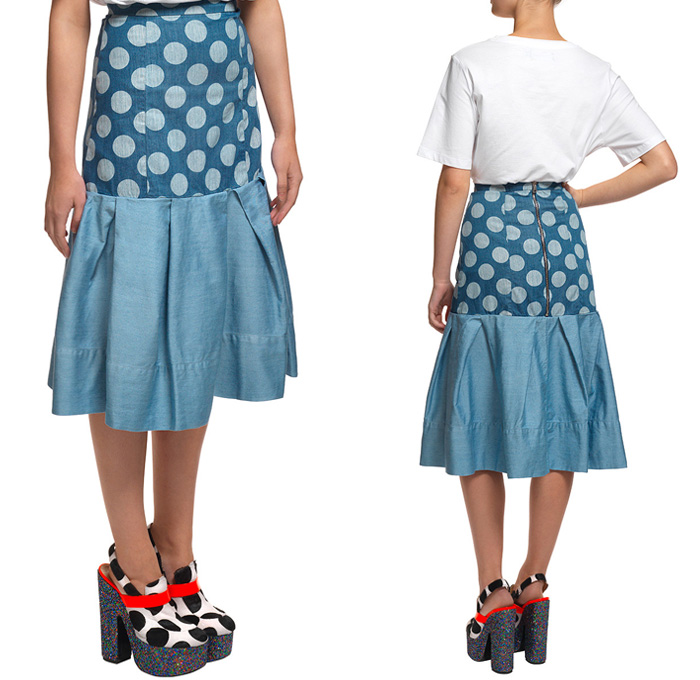 House of Holland Baby Love Denim Dress, Skirt and Shirt 2014 Resort - Made in Denim Finds 2014 Cruise Pre Spring Collection - Ruffles Polka Dots Patchwork