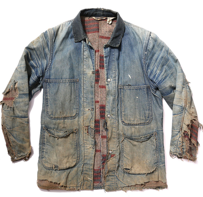 imogene + willie Vintage Denim Hayes Mud Coat Outerwear Barn Workwear Utility Jacket - Late Winter Resort Cruise Pre Spring 2014 Mens Fashion Collection - Made in Denim Finds #MadeInDenim #DenimFinds