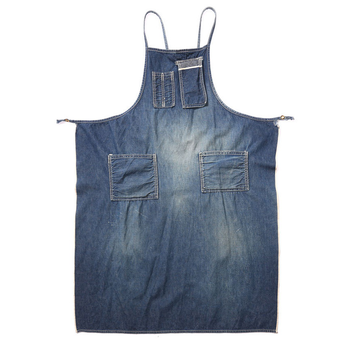 imogene + willie Vintage 1960s Sixties Selvedge Raw Dry Rigid Denim House Kitchen Workwear Utility Apron - Late Winter Resort Cruise Pre Spring 2014 Mens Fashion Collection - Made in Denim Finds #MadeInDenim #DenimFinds