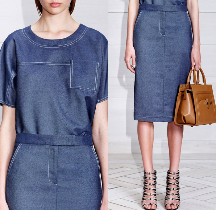 Jason Wu Silk Denim Tee Shirt and Trouser Skirt - Made in Denim Finds - 2014 Resort Womens Cruise Collection Pre Spring 