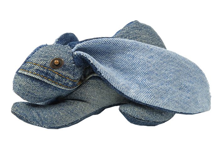 Maison Indigo Stuffed Animals Blue Bunny Rabbit - Recycled Denim Jeans Plush Toys Childrens Kids Cuddle Accessories Home Decor - The Netherlands Animaux de Nimes Collection - Made in Denim Finds Fashion Style