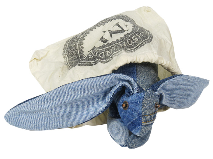 Maison Indigo Stuffed Animals Blue Bunny Rabbit - Recycled Denim Jeans Plush Toys Childrens Kids Cuddle Accessories Home Decor - The Netherlands Animaux de Nimes Collection - Made in Denim Finds Fashion Style