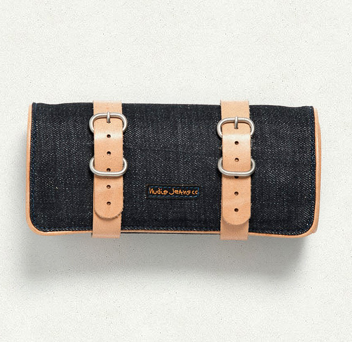 Nudie Jeans Morrisson Travel Toilet + Pennsson Pen Denim Cases - 2014 High Summer Pre Fall Autumn Fashion Season Collection - Made in Denim Style Finds - Organic Natural Denim Jeans Fabric Vegetable Tanned Leather Straps Made in Italy
