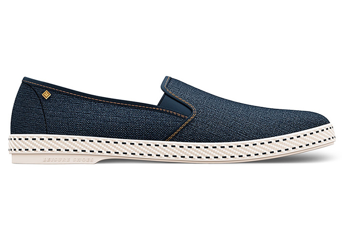 Rivieras Leisure Shoes Mens Denim Sneakers - Mediterranean Classic Retro Modern Slip Ons Loafers Kicks Footwear - 2014 Summer Pre Fall All Season Collection Fashion - Made in Denim Style Finds