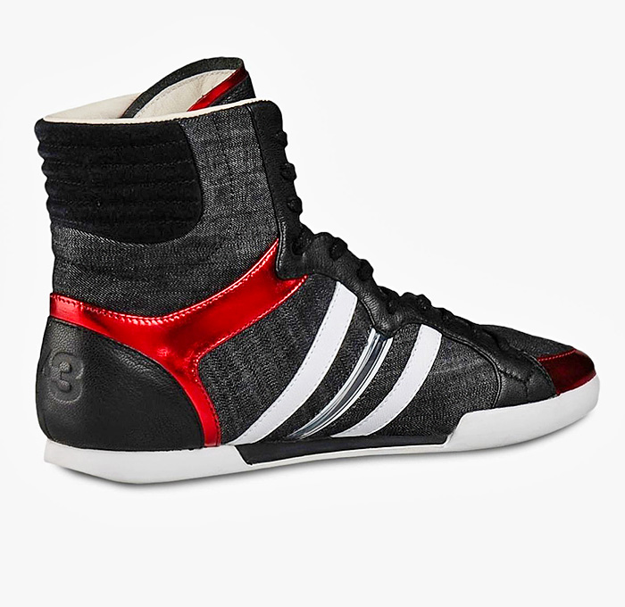 Y-3 Mens Sala High Top Denim Sneakers - Hi-Top Indoor Court Style Jeans Fabric with Suede Inserts Metallic Leather Accents Canvas - Yohji Yamamoto x Adidas - 2014 Spring Summer Fashion Made in Denim Style Finds