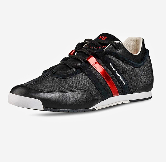 Y-3 Mens Boxing Low Top Denim Sneakers - Pugilist Prize Fighter Inspired Footwear Denim with Suede Metallic Effect Leather Canvas - Yohji Yamamoto x Adidas - 2014 Spring Summer Fashion Made in Denim Style Finds