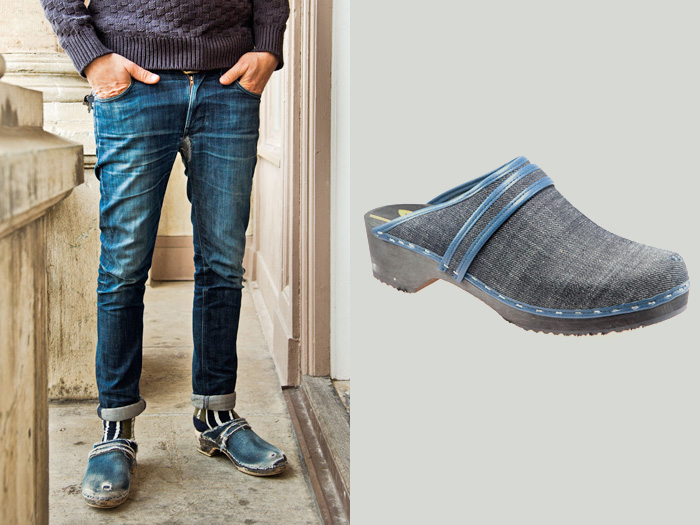 Nudie Jeans Ronnie Clogs in Denim Indigo: Trend Watch: Hot Denim Styles, Upcoming Trends, Spotted at the Clothing Rack & Fresh New Jeans