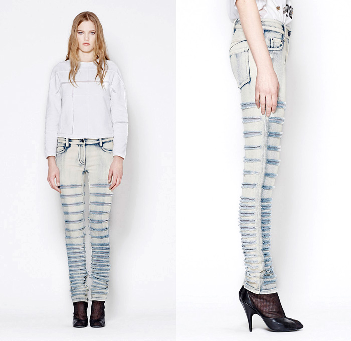 3.1 Phillip Lim Womens Shredded Skinny Jeans Bleached Denim - 2013 Spring Summer Ripped Destroyed Acid Wash Denim Jeans - Trend Watch: Interesting News, Fashion Forecasts, Color Reports, Fresh New Jeans, Hot Denim Styles, Spotted at the Clothing Rack and Upcoming Trends