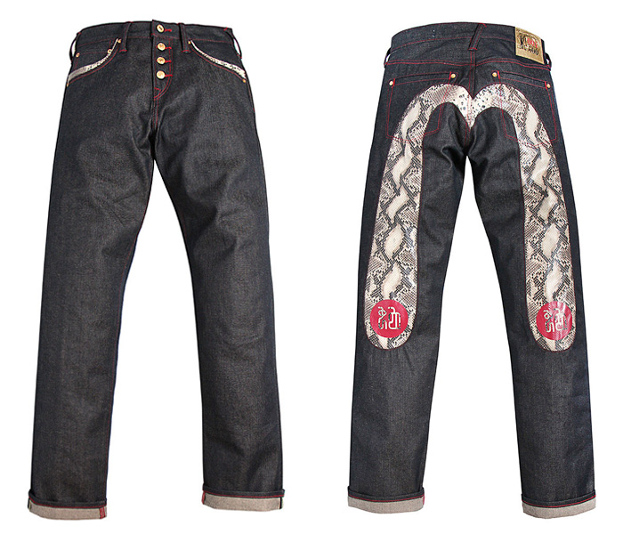 Evisu 2013 Gold Edition - Year of the Snake Boxed Denim Jeans: Trend Watch: Hot Denim Styles, Upcoming Trends, Spotted at the Clothing Rack & Fresh New Jeans