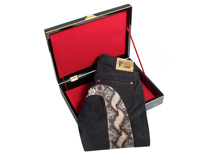 Evisu 2013 Gold Edition - Year of the Snake Boxed Denim Jeans: Trend Watch: Hot Denim Styles, Upcoming Trends, Spotted at the Clothing Rack & Fresh New Jeans