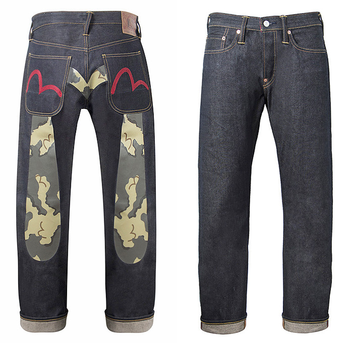 Evisu Heritage Camouflage Daicock Chain-S Seagull Raw Denim Jeans - #DenimJeansTrendWatch #TrendWatchThursdays #TWT 