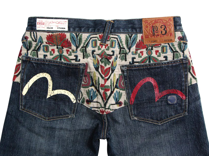 EVISU x CLOT First Collaborative Limited Edition Tribal Mayan Prints Washed Raw Dry Selvedge Shuttle Loom Denim Jeans - Case Study 001 with Edison Chen: Trend Watch: Hot Denim Styles, Upcoming Trends, Spotted at the Clothing Rack & Fresh New Jeans