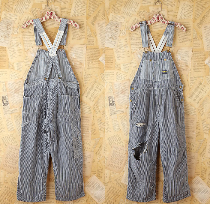 (6) Vintage Osh Kosh Striped Denim Overall - Free People Denim One Piece Overalls Top Picks 2013 Spring: Trend Watch: Hot Denim Styles, Upcoming Trends, Spotted at the Clothing Rack & Fresh New Jeans