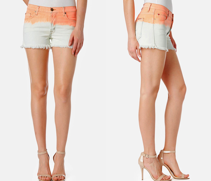 (4) Hudson Jeans Womens Moss Mid-Rise Cut Off Ombre Denim Shorts in Neon Sun - 3 Ombre Finds Womens Cut Off Denim Shorts for 2013 Spring Summer - Black Orchid Denim, Hudson Jeans & True Religion Brand Jeans: Trend Watch - Interesting News, Fashion Forecasts, Color Reports, Fresh New Jeans, Hot Denim Styles, Spotted at the Clothing Rack and Upcoming Trends