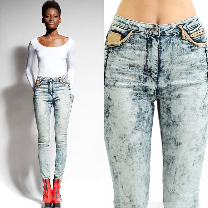 Jena.Theo Acid Wash High Waisted Superstretch Denim Jeans - 2013-2014 Fall Winter Womens Collection - #denimjeanstrendwatch #trendwatchthursdays #twt