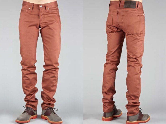 (1) Rust 12oz Selvedge Chino Pants. Skinny Guy and Weird Guy Fits. - Naked & Famous 2013-2014 Fall Winter Mens Denim Jeans & Chinos Preview from Blue Owl Workshop Seattle: Trend Watch - Interesting News, Fashion Forecasts, Color Reports, Fresh New Jeans, Hot Denim Styles, Spotted at the Clothing Rack and Upcoming Trends