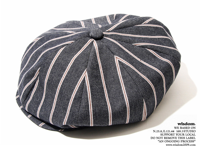 wisdom Apparel Taiwan 2013 Mt.Gentleman Collection Paperboy Hat 2.0 in Herringbone Twill and Stripe Denim