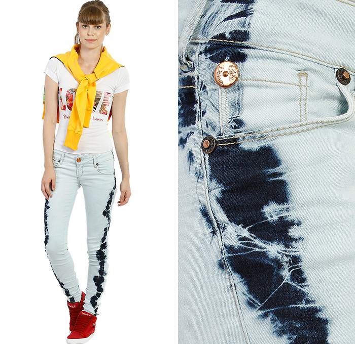 Coca-Cola Jeans Kate Indigo Tie Dye Acid Wash Denim - Retro Faded Skinny Feminino Calças - 2014 Fall Autumn Winter Womens Denim Jeans Trend Watch - Southern Hemisphere Brazil