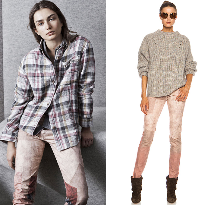 Isabel Marant Viktor Poliakoff Jeans in Pink - 2014 Pre Fall Autumn Fashion Pre Collection Womens Denim Jeans Trend Watch 