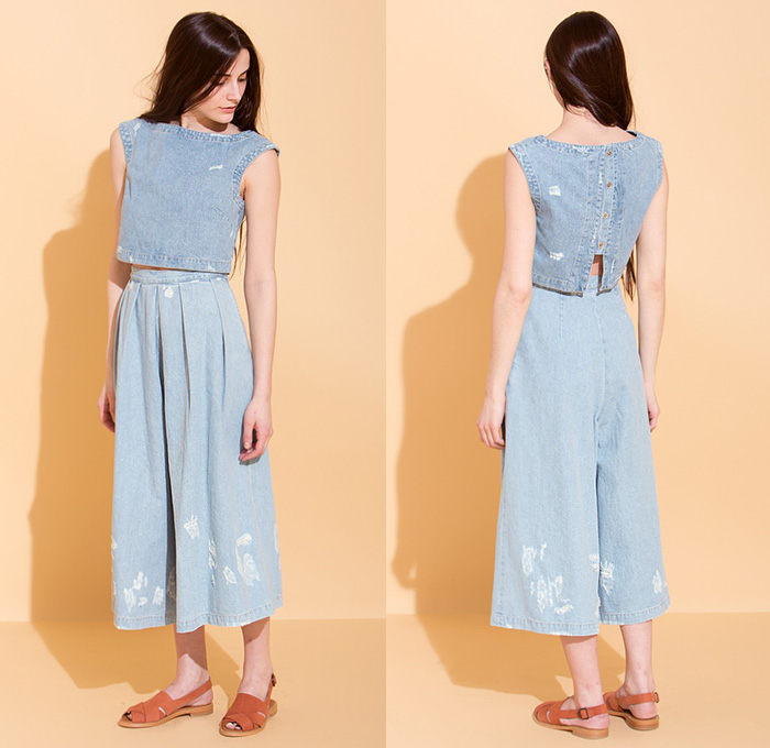 Rachel Comey Wide Leg Wayward Denim Pants - Culottes Gauchos Distressed Bleached Jeans - 2014 Spring Summer Womens Denim Jeans Trend Watch Fashion Style